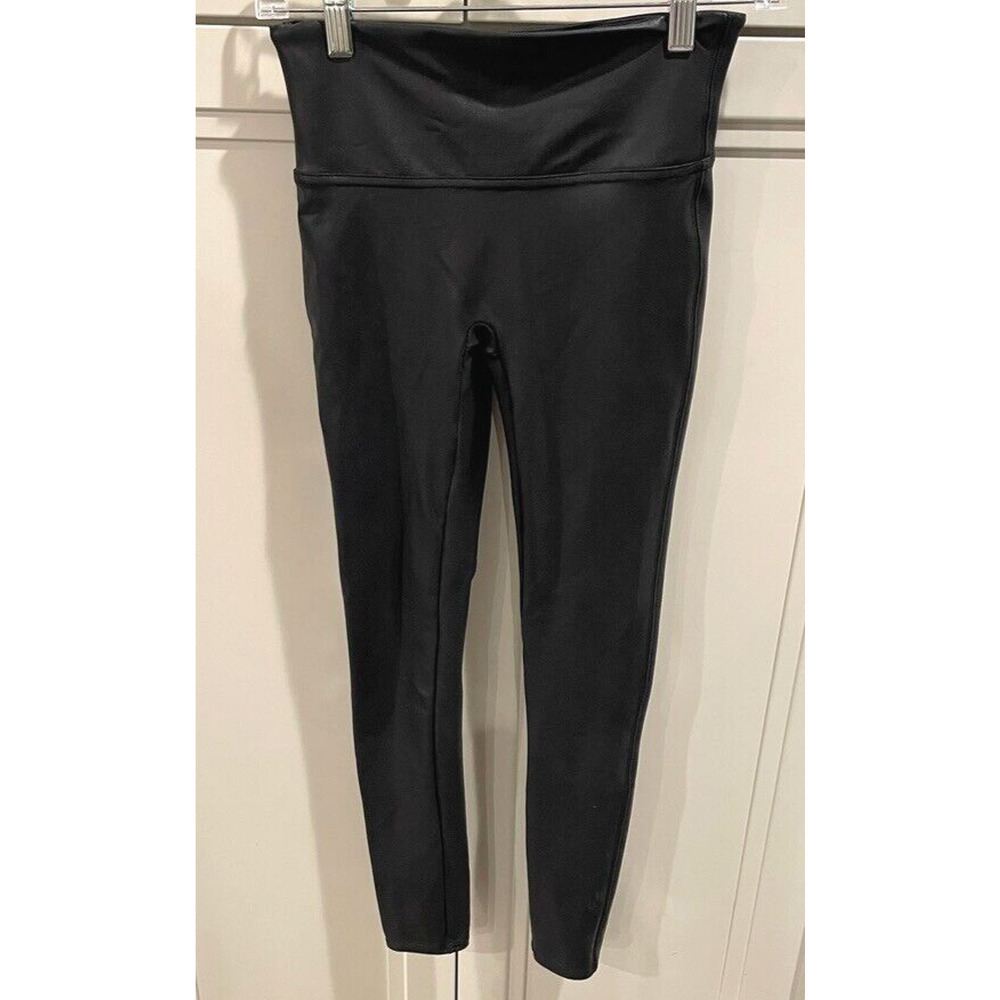 Spanx Women's Size S Faux Leather Leggings shaping waistband